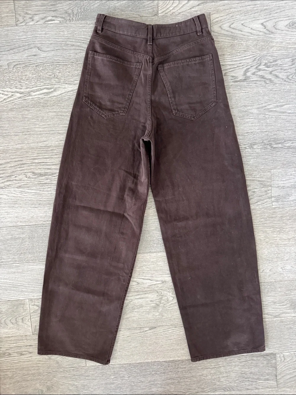 🌼Zara🌼 NWT Brown High-Rise Relaxed Wide Leg Jeans, Size 8 - Picture 7 of 8